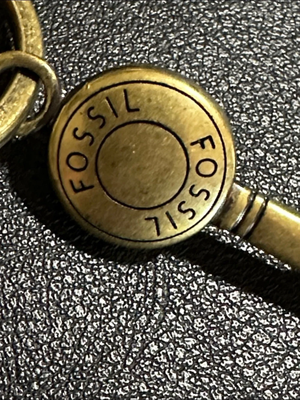 Fossil Vintage Multicolor Strap Brass Signed Key Chain
